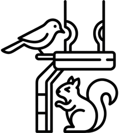 Bird and squirrel outline icon